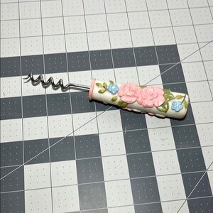Floral Ceramic Handle Corkscrew